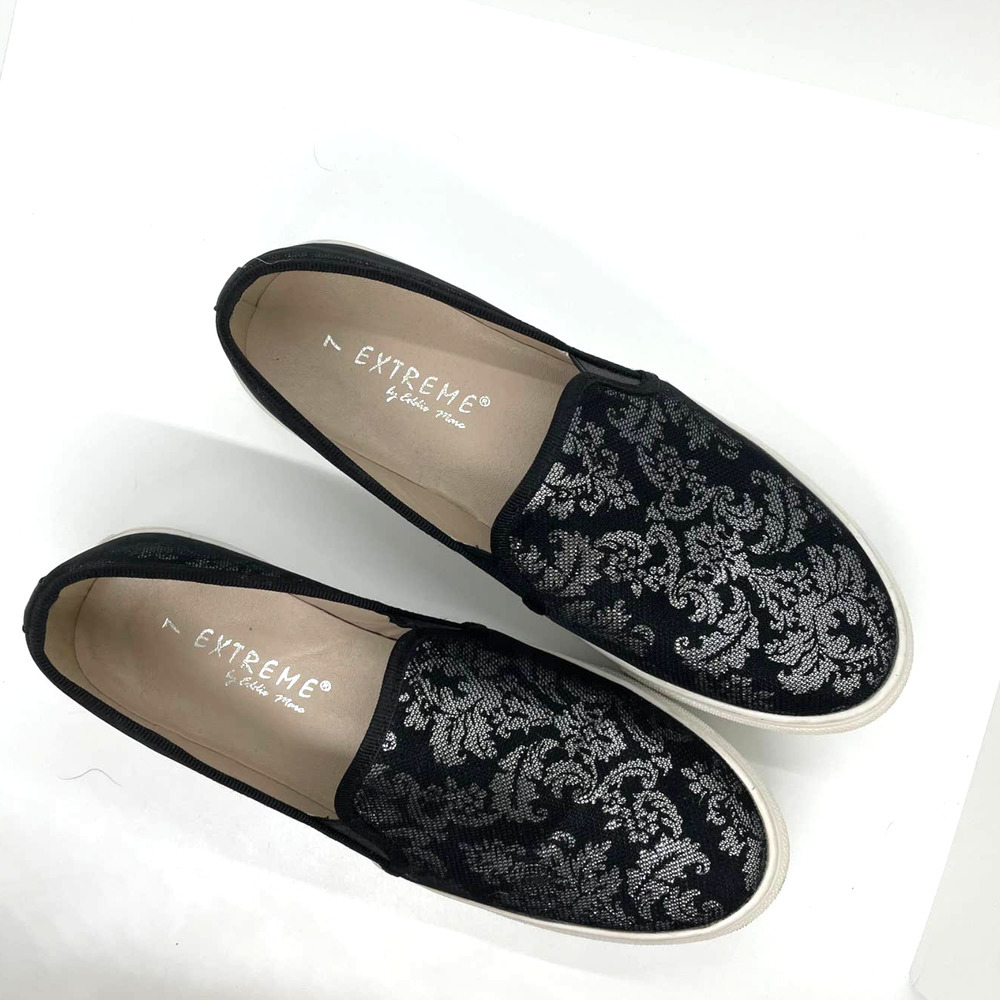 Extreme by Eddie Mark Black Silver Design Loafer 7 - Picture 6 of 8